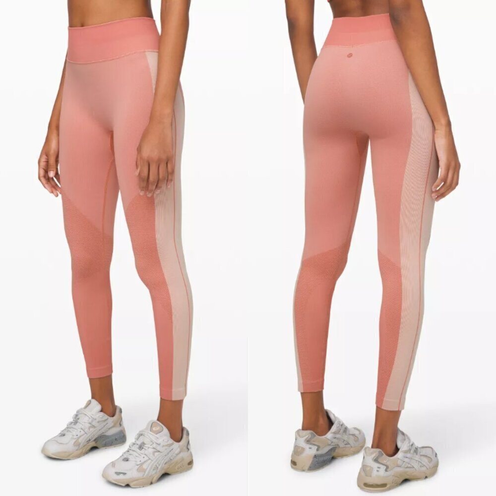 Lululemon Ebb to Train Tight Abstract Pink 21368